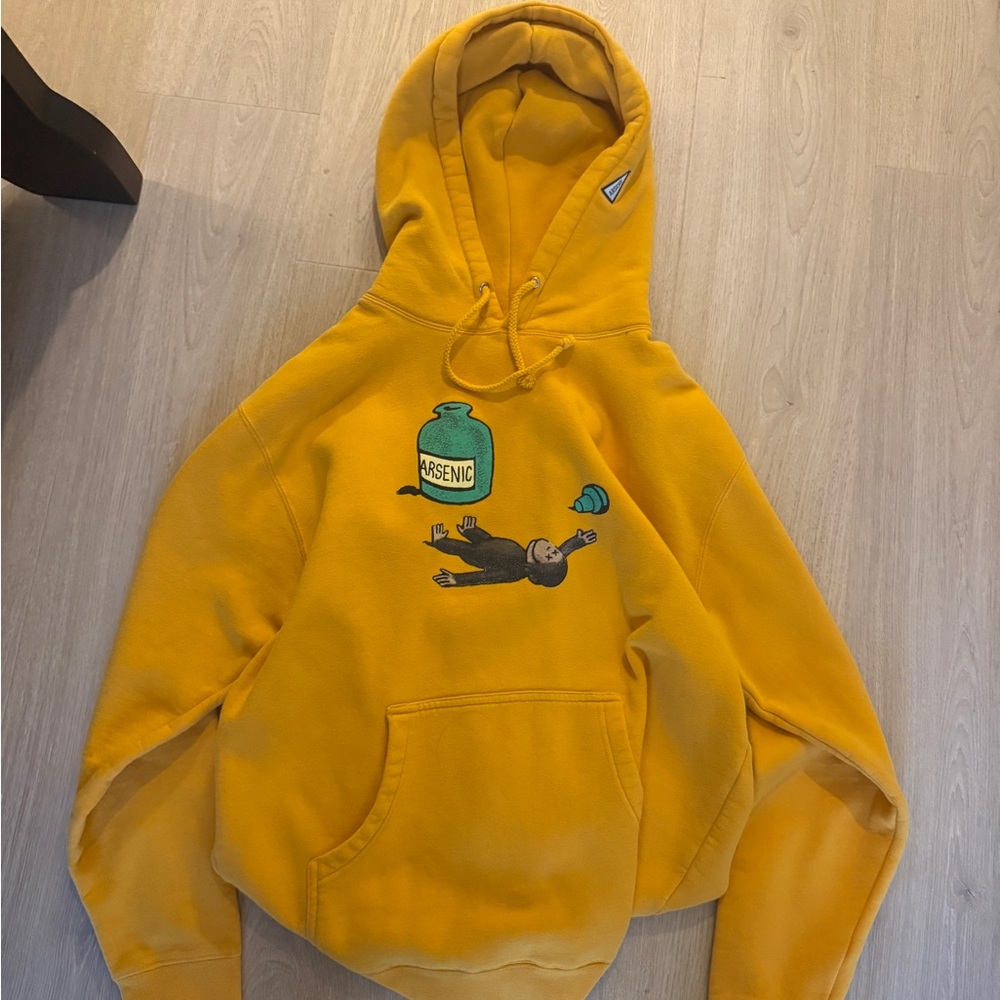 Golden Graphic Hoodie with Arsenic Design